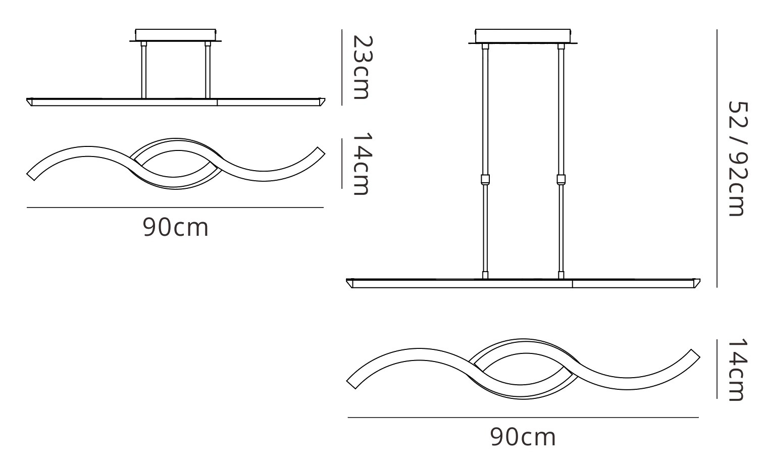 On Ceiling Lights Mantra Linear Fittings